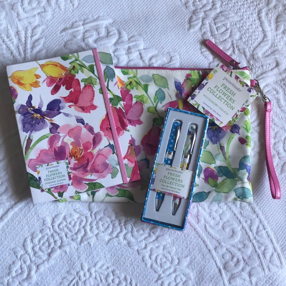 3 pc Accessory Pouch, Journal, Pen&Pencil Set